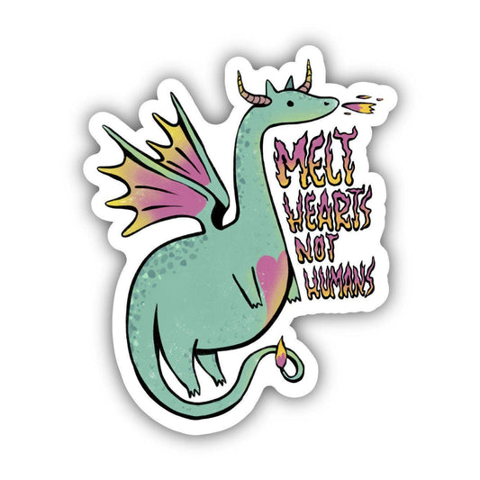 Green Melt Hearts Not Humans Dragon Fairytale Sticker