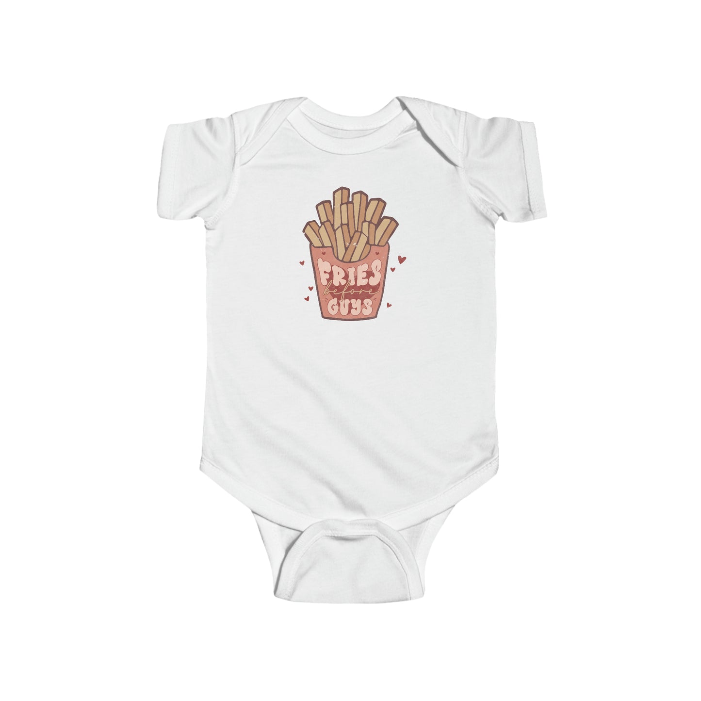 Valentines Fries Before Guys Funny Baby Infant Jersey Bodysuit