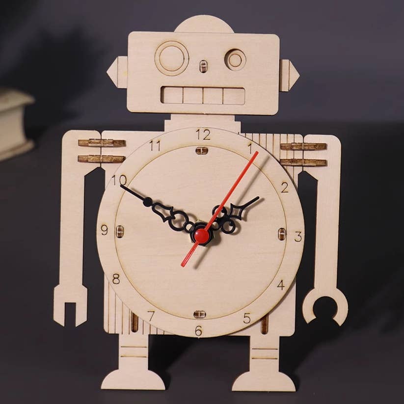 Robot Clock DIY Kit, Educational STEM Toy for Kid, Craft Kit