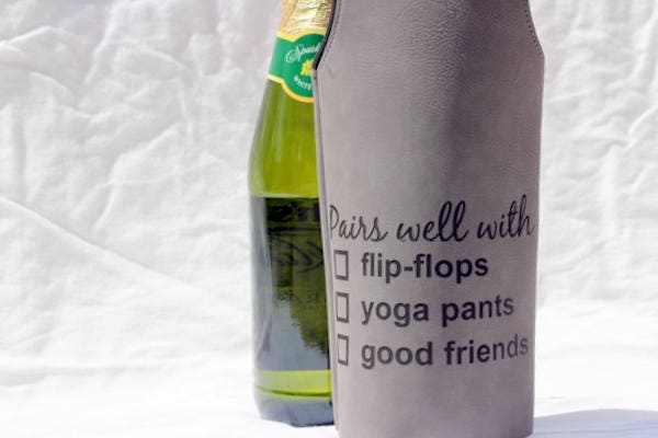 Casual Wine Pairings Leatherette Wine Carry Bag