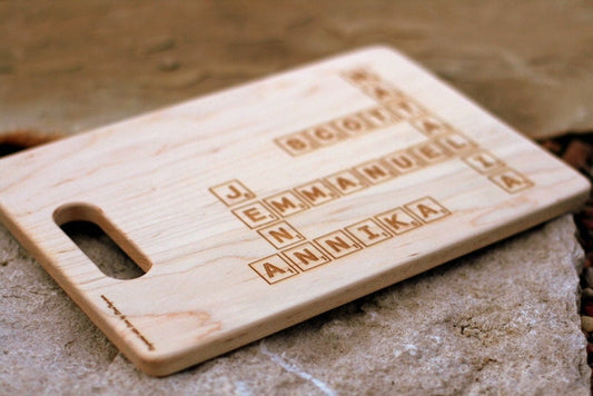 Personalized Scrabble Message Cutting Board