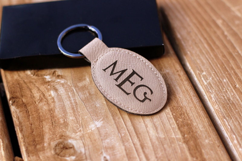 Vegan Leather Personalized Keychain